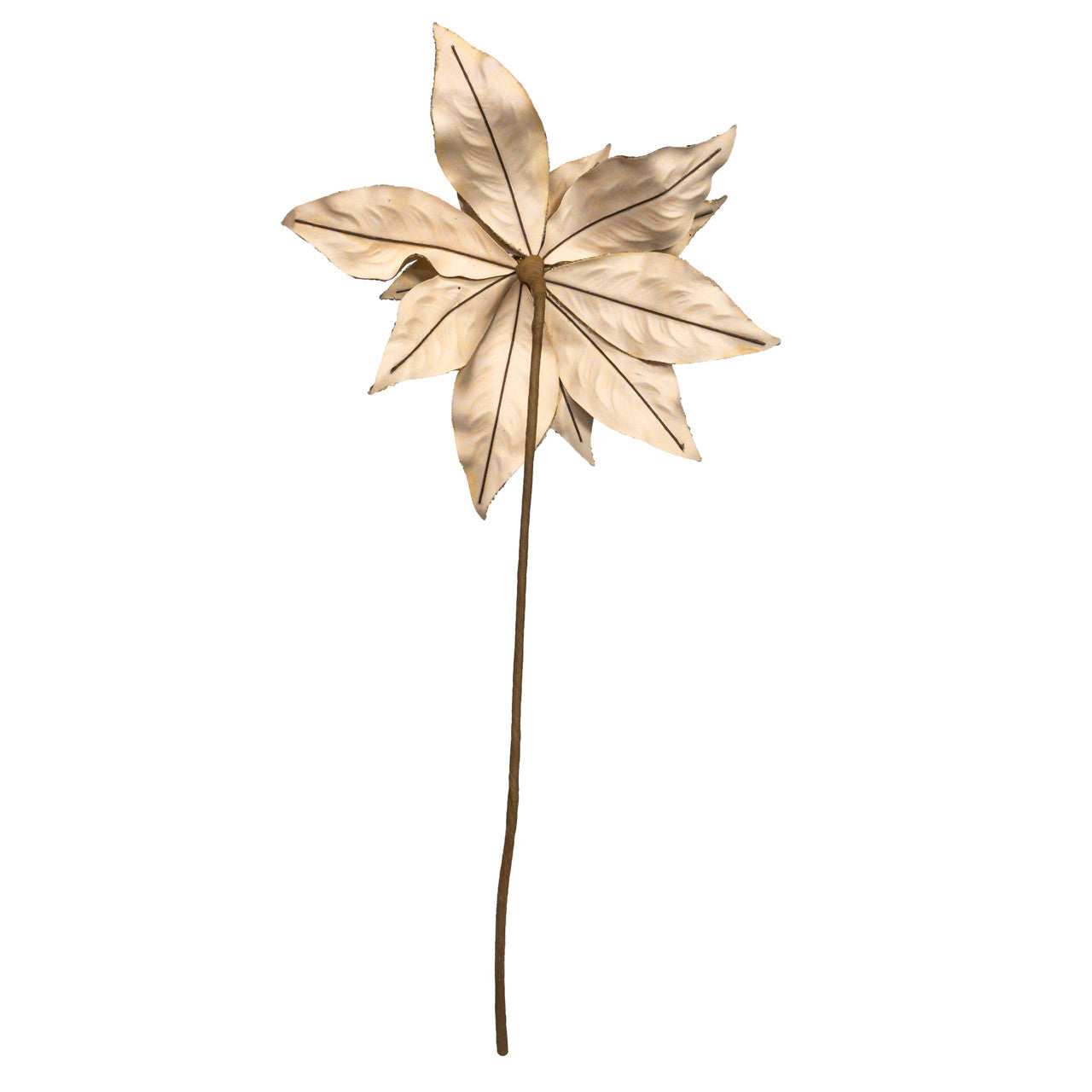 Gold With Glittered Accents Poinsettia Pick