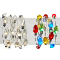 6.3' Battery Operated 20L Multicolored & Warm White Fairy LED In C7 Shell Clear Wire Light Set In PDQ