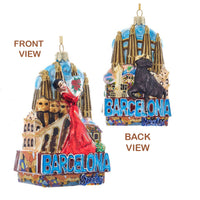Barcelona Cityscape Glass Ornament