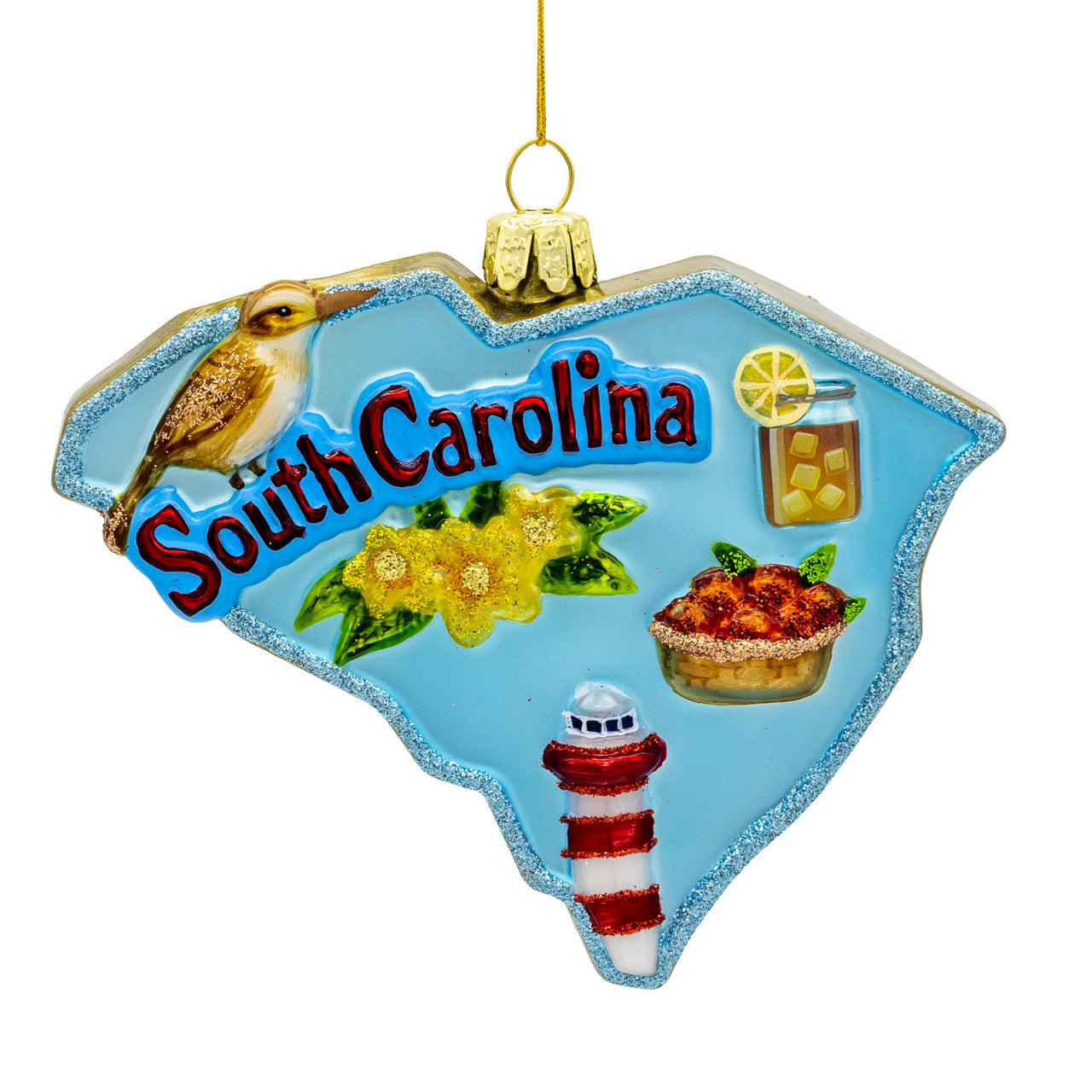 Glass South Carolina Ornament