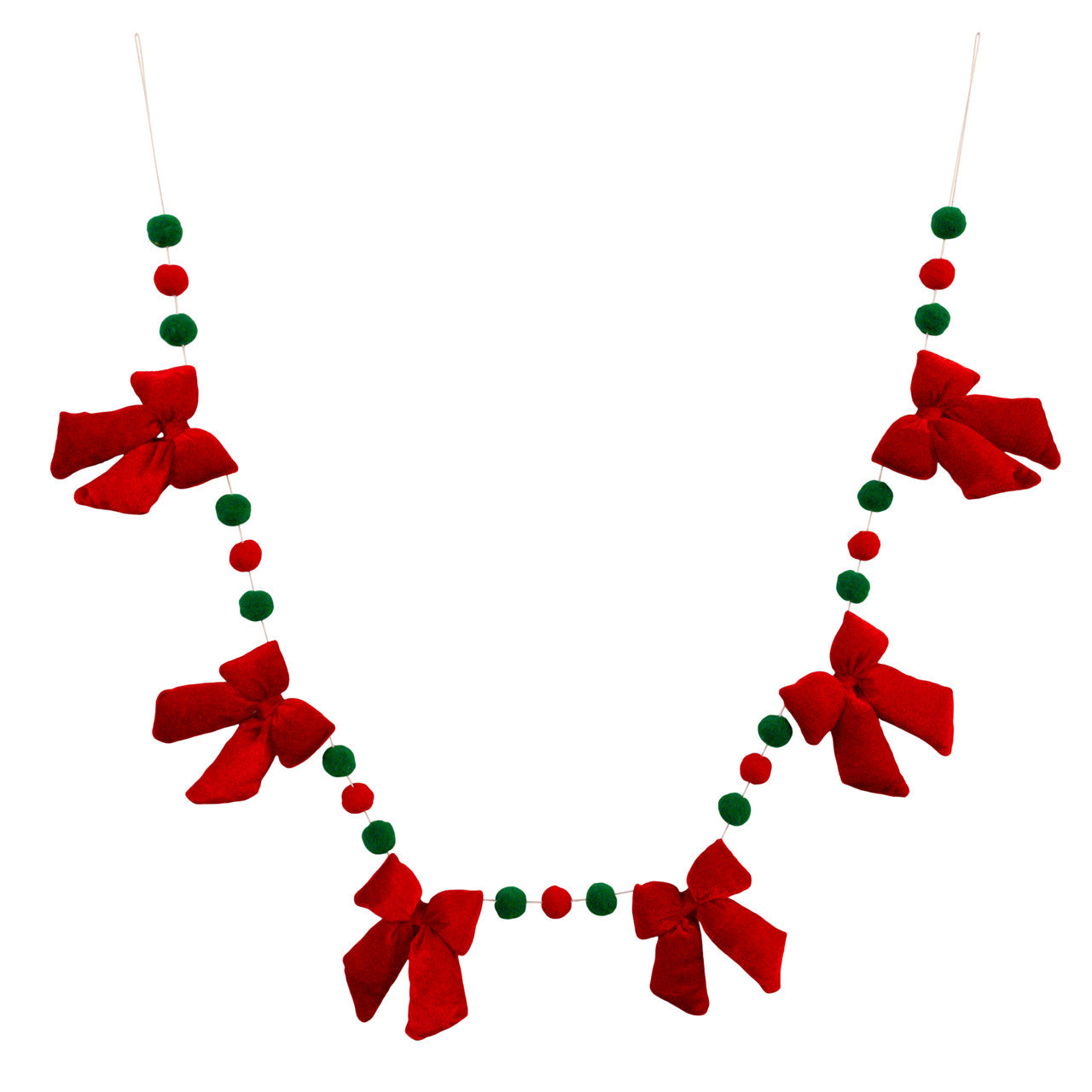 53" Red Bow Garland