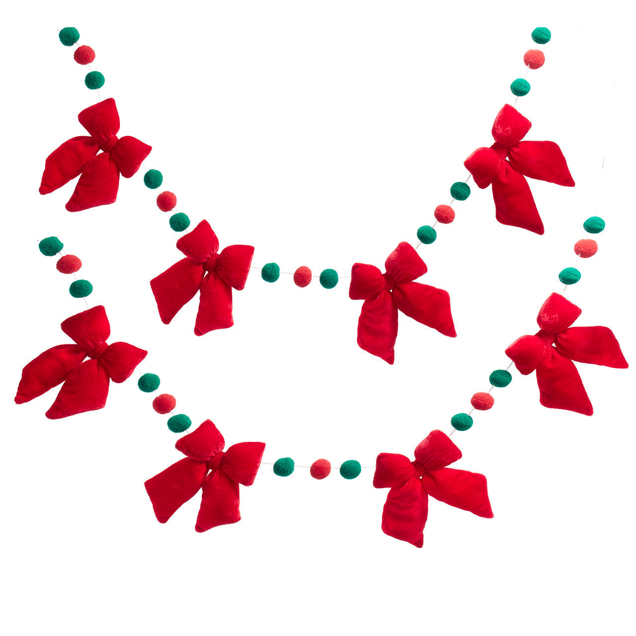 53" Red Bow Garland