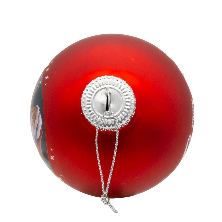 Coca-Cola® 80MM Glass "Drink Coca-Cola For Sparkling Holidays" Santa Ball Ornament