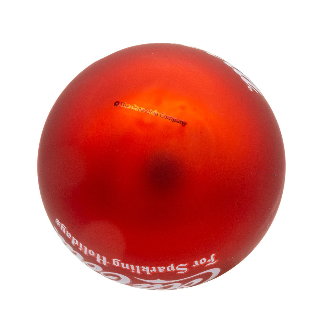 Coca-Cola® 80MM Glass "Drink Coca-Cola For Sparkling Holidays" Santa Ball Ornament