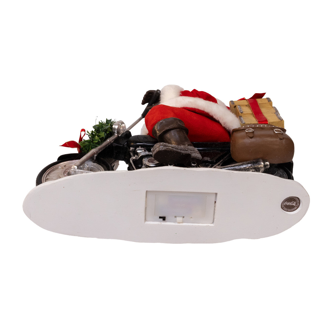 10.5" Coca-Cola® Fabriché™ Battery Operated Santa On Motorcycle With LED Lighted Headlight