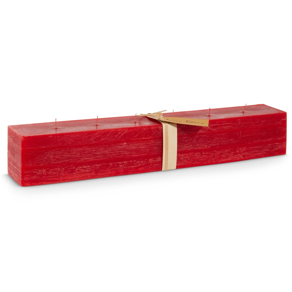 4" x 22.75" Cranberry Layered Brick Candle