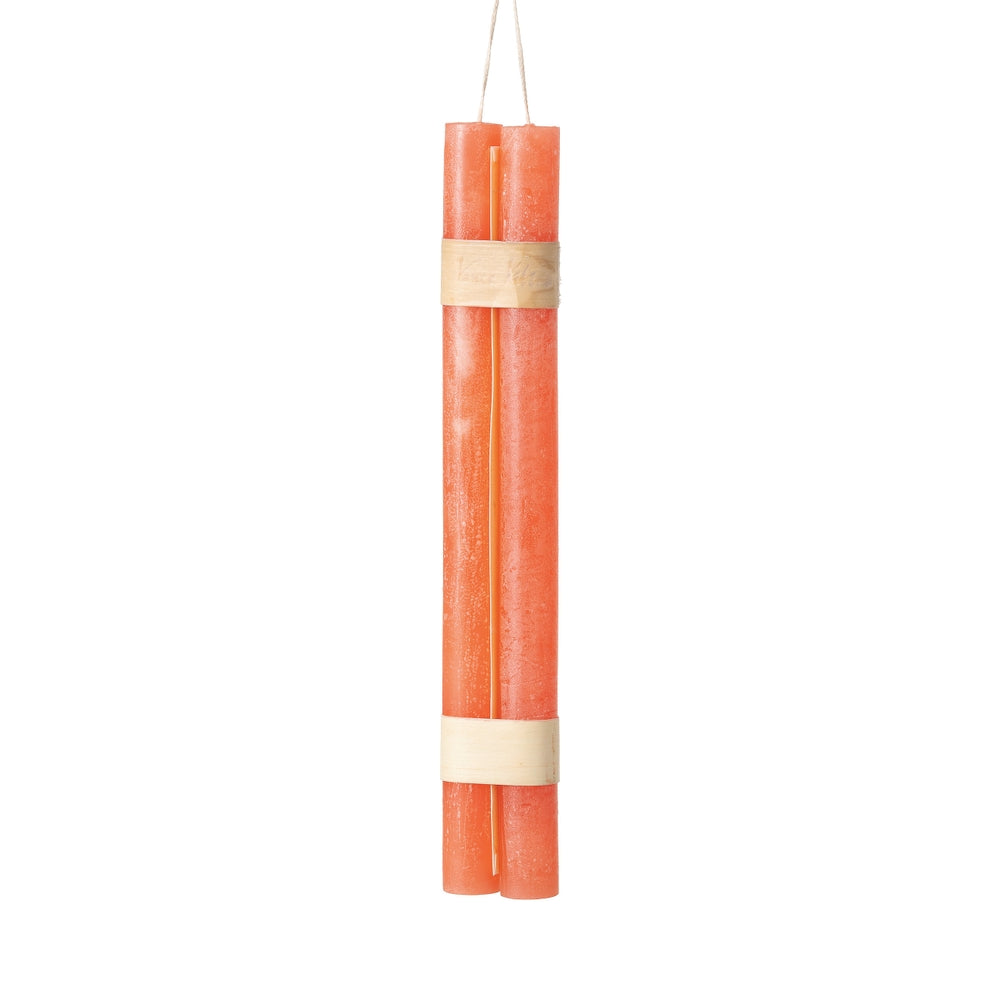 12" Coral Hanging Timber Taper Candle