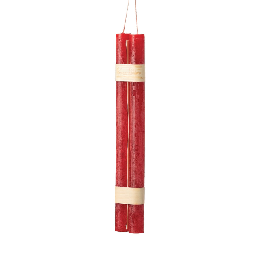 12" Cranberry Hanging Timber Taper Candle