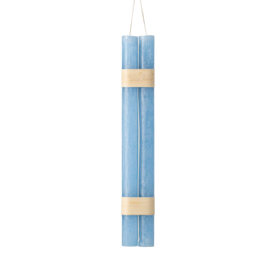 12" Crystal Blue Hanging Timber Taper Candle