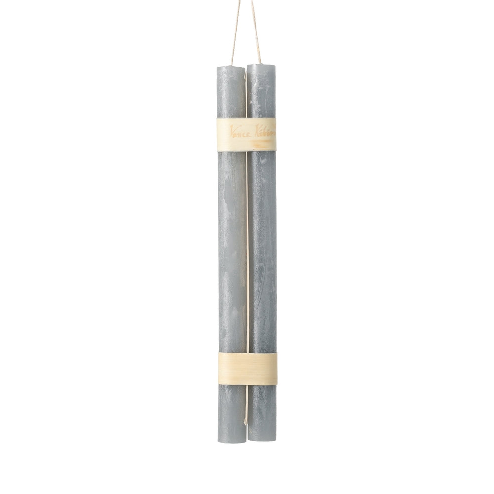 12" Dove Gray Hanging Timber Taper Candle