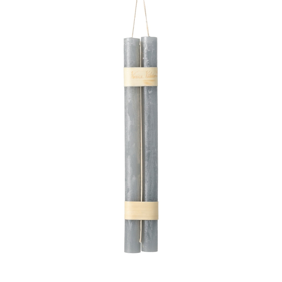 12" Dove Gray Hanging Timber Taper Candle