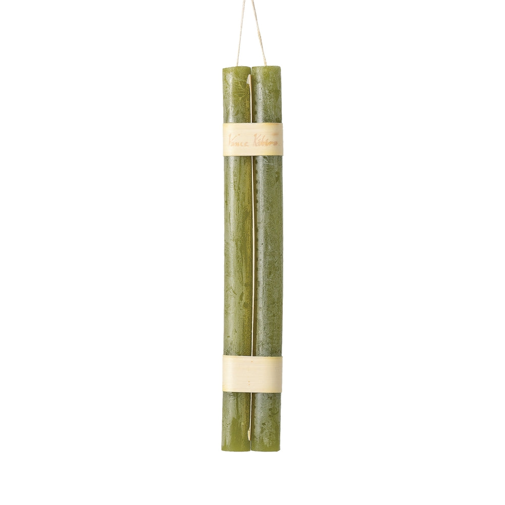 12" Moss Hanging Timber Taper Candle