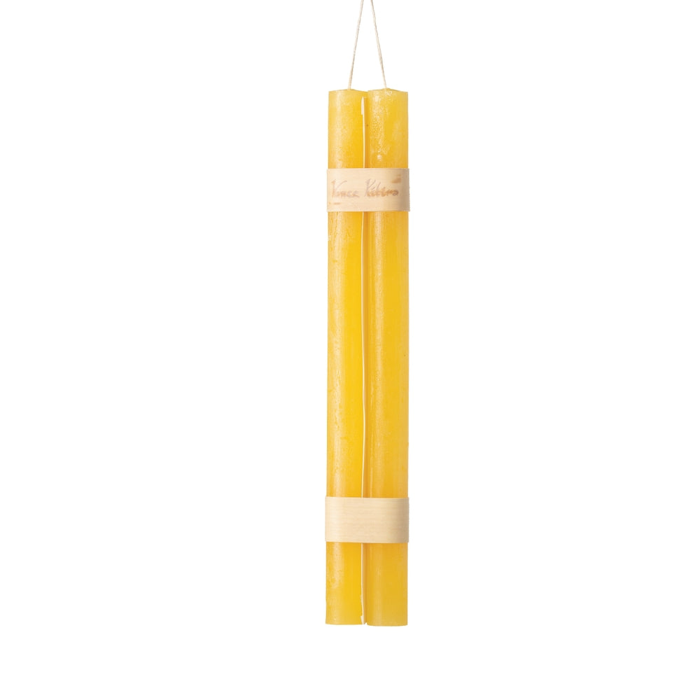 12" Pale Yellow Hanging Timber Taper Candle