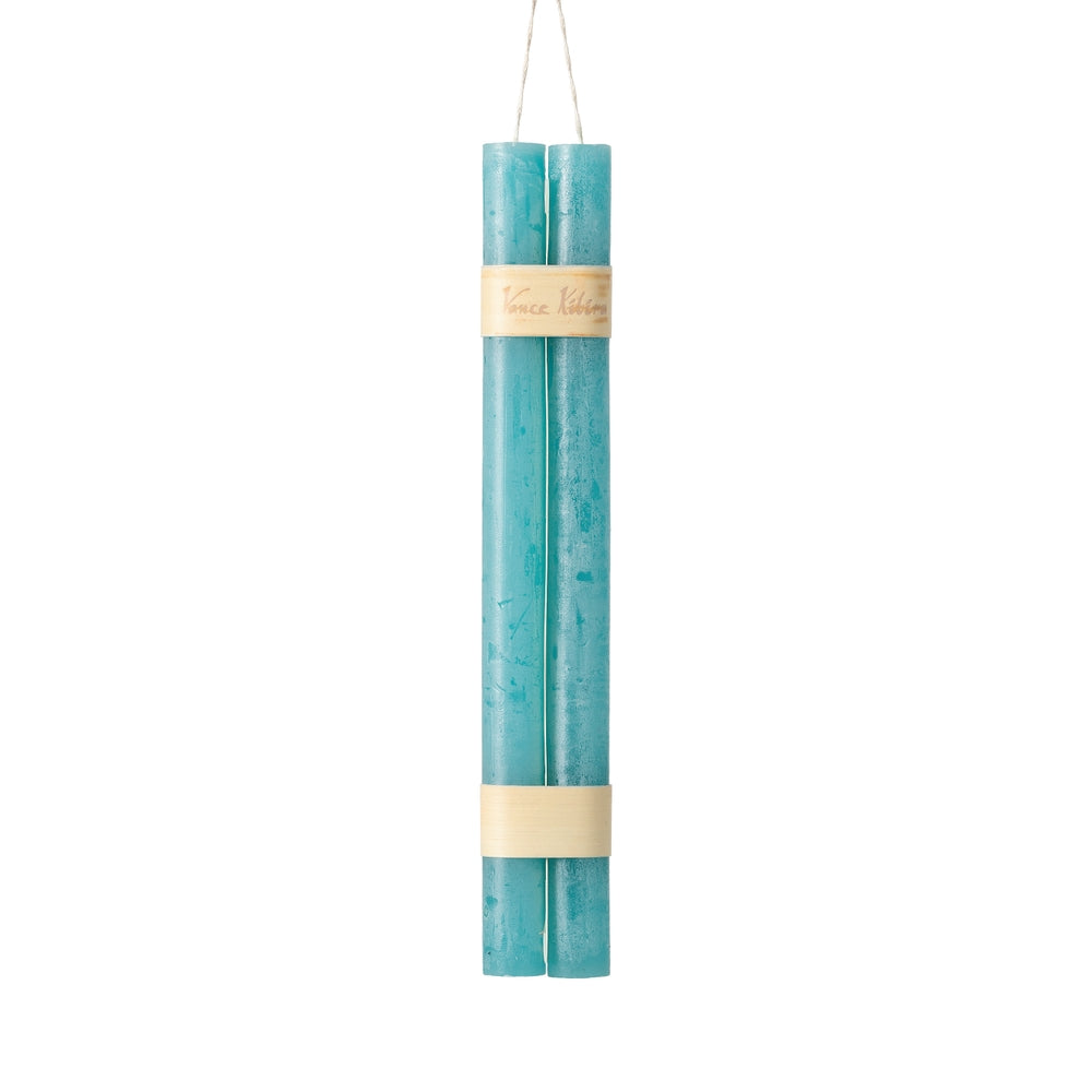12" Sea Glass Hanging Timber Taper Candle