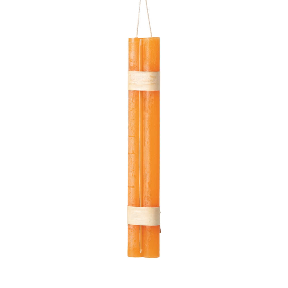 12" Tangerine Hanging Timber Taper Candle