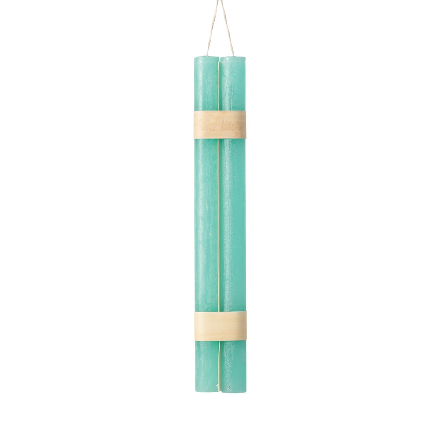 12" Turquoise Hanging Timber Taper Candle
