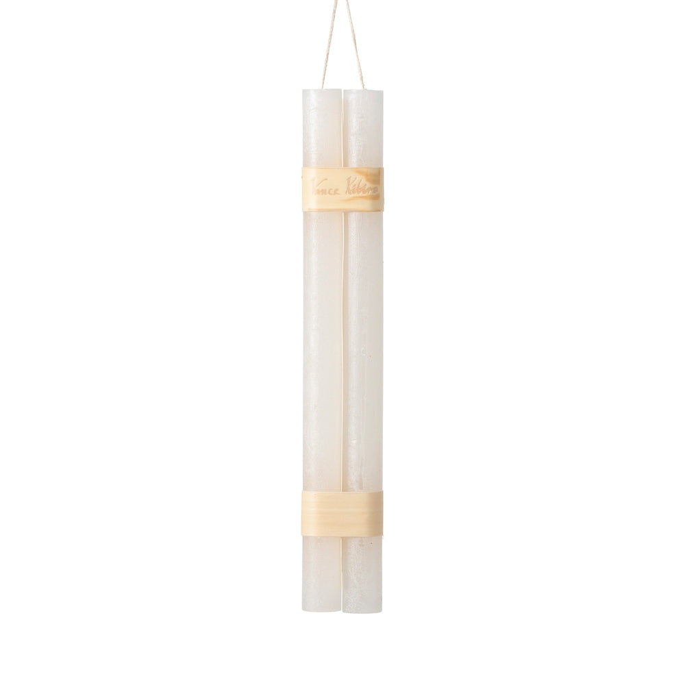 12" White Hanging Timber Taper Candle