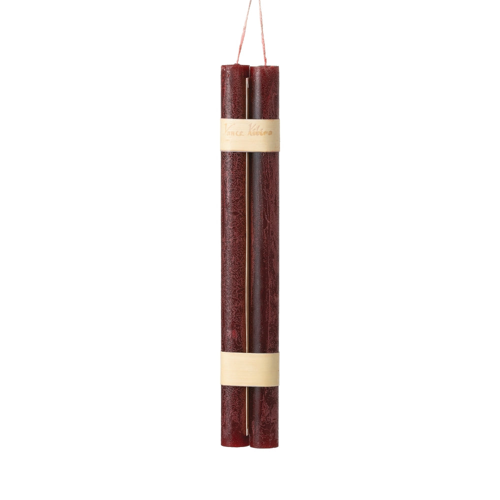 12" Wine Hanging Timber Taper Candle