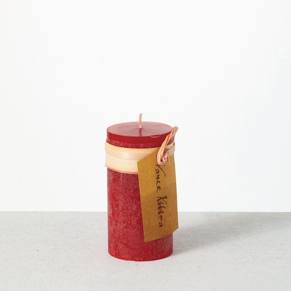 2" x 4" Cranberry Timber Pillar Candle