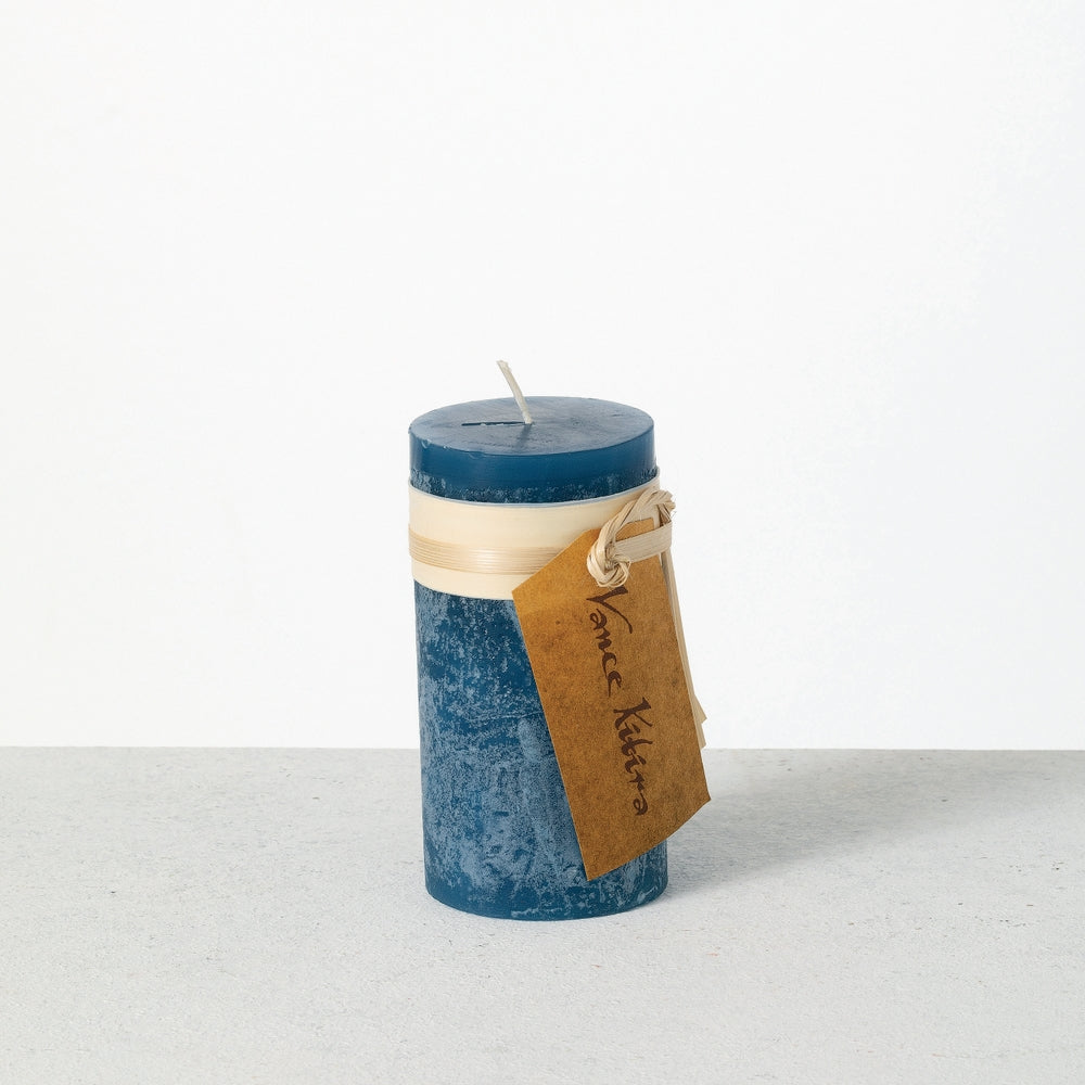 2" x 4" English Blue Timber Pillar Candle