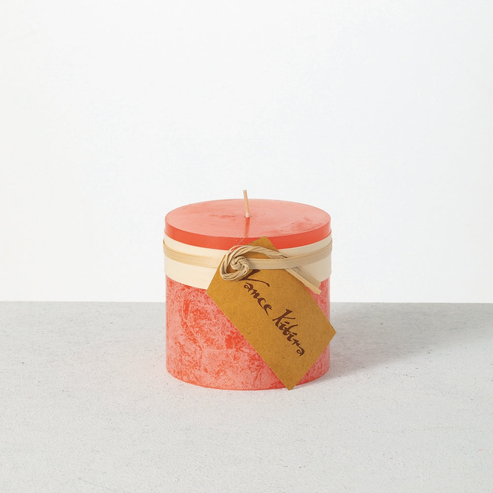 3.25" x 3" Coral Timber Pillar Candle