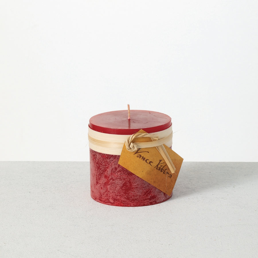 3.25" x 3" Cranberry Timber Pillar Candle