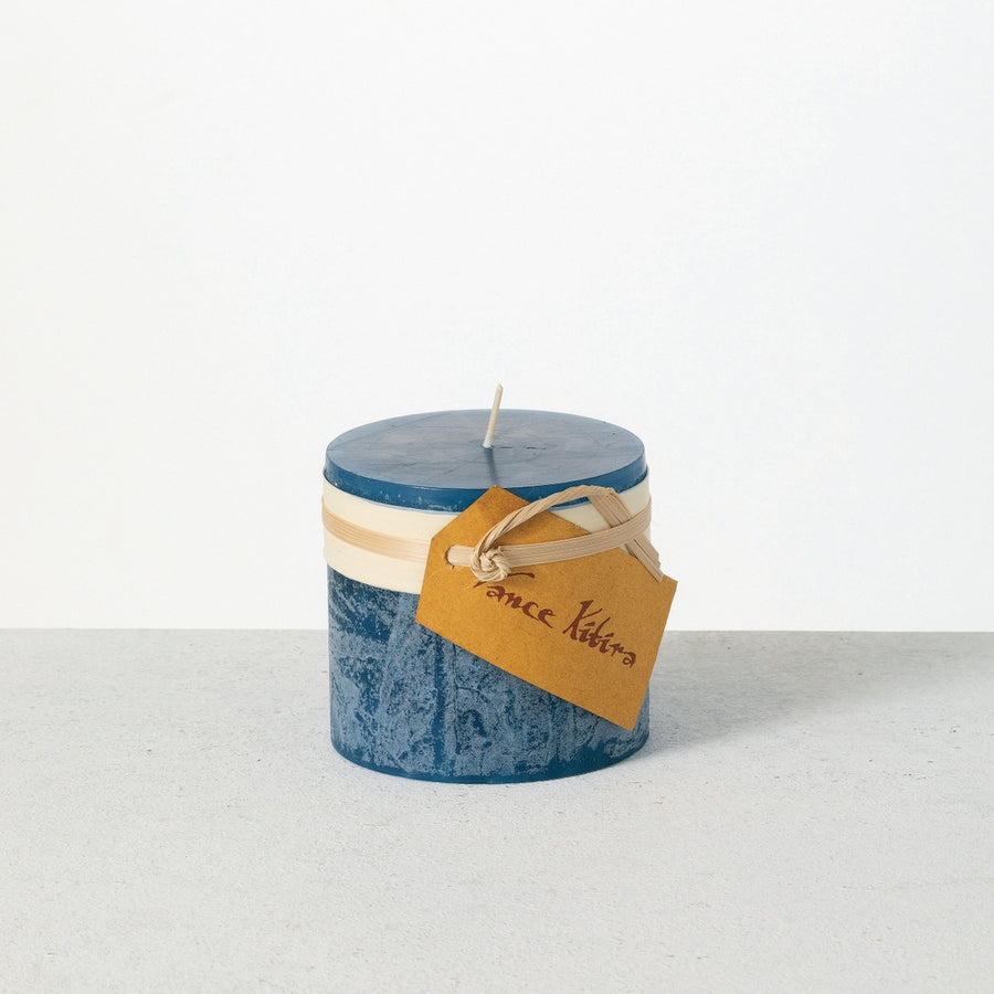 3.25" x 3" English Blue Timber Pillar Candle