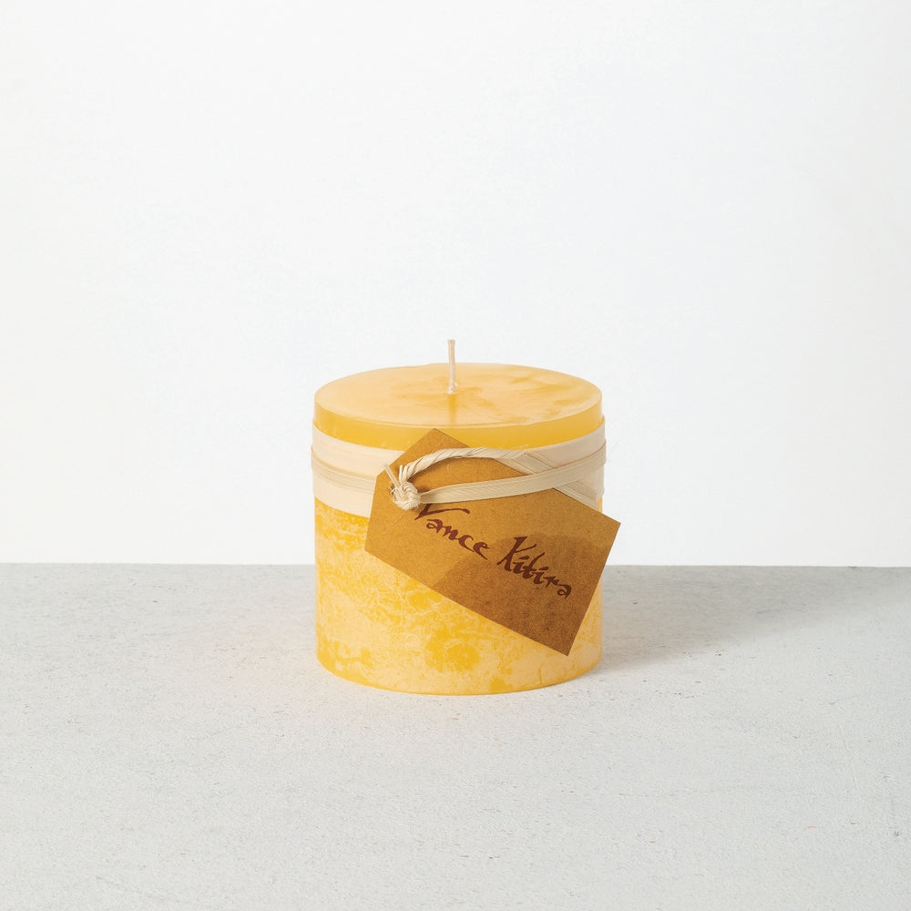 3.25" x 3" Pale Yellow Timber Pillar Candle
