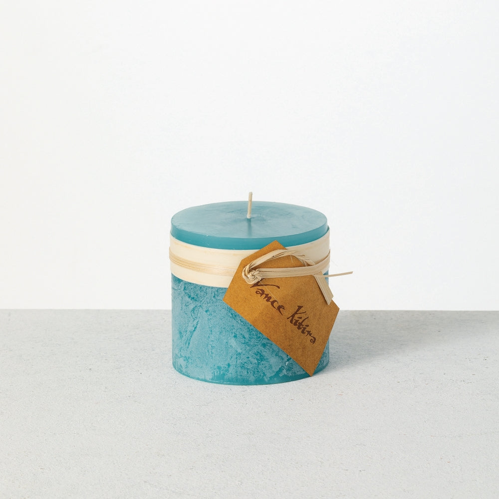 3.25" x 3" Sea Glass Timber Pillar Candle