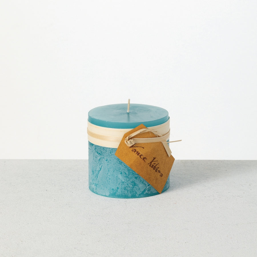 3.25" x 3" Sea Glass Timber Pillar Candle