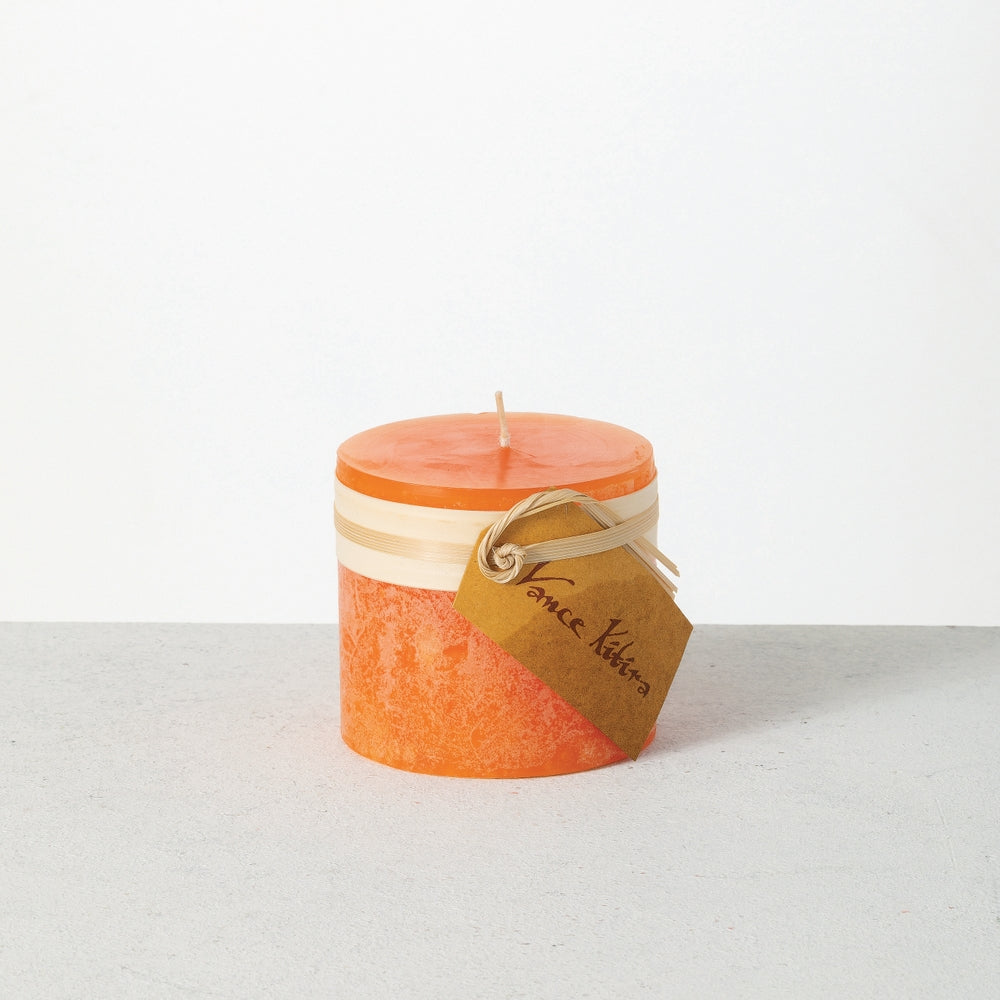 3.25" x 3" Tangerine Timber Pillar Candle