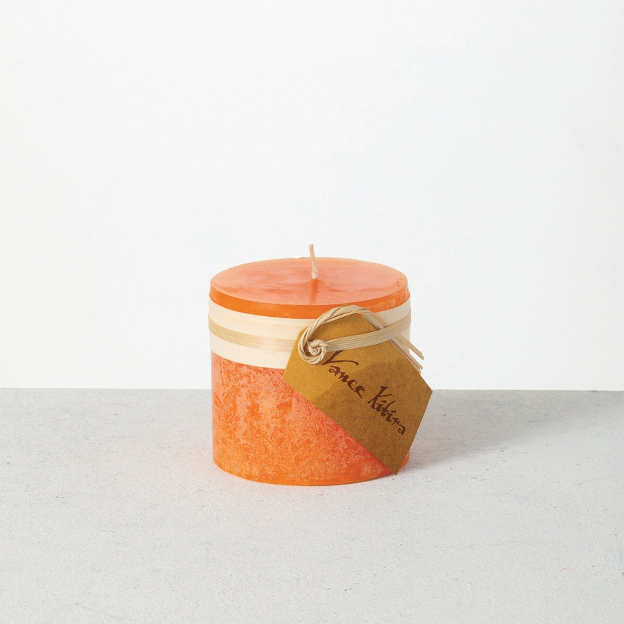 3.25" x 3" Tangerine Timber Pillar Candle