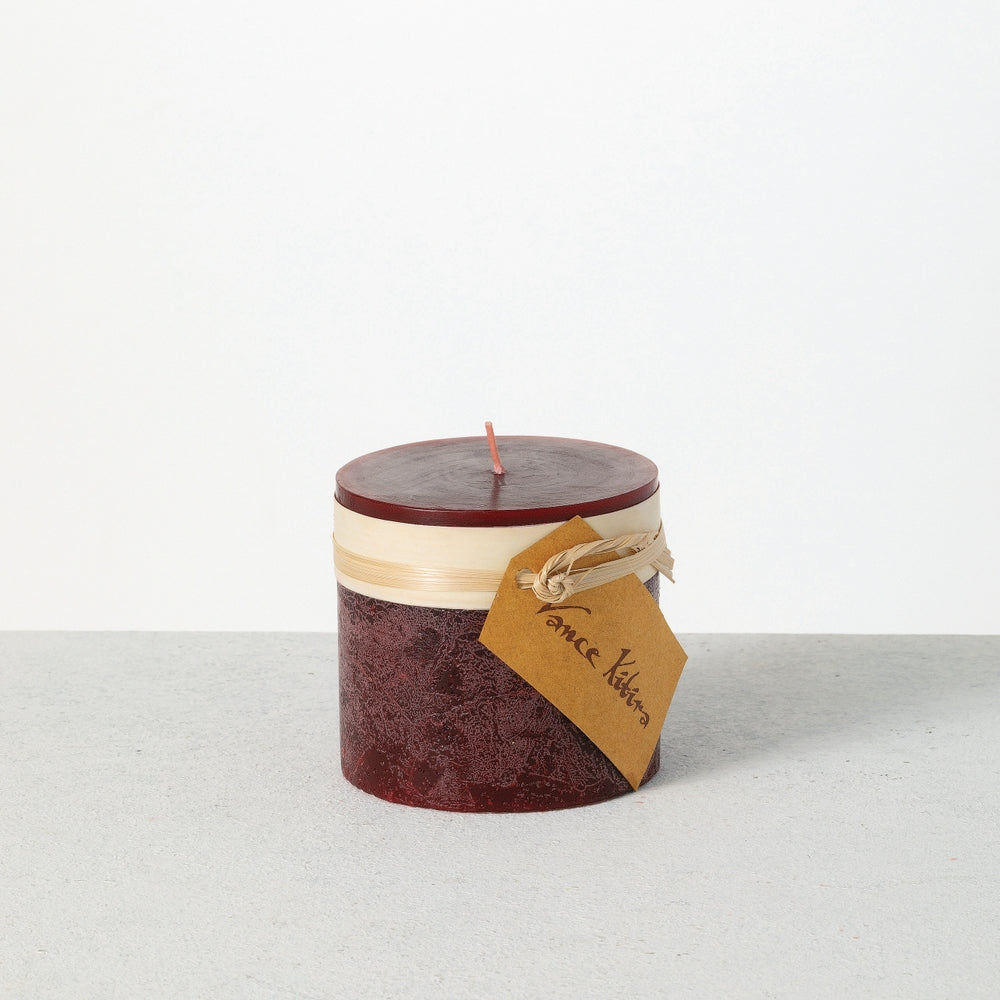 3.25" x 3" Wine Timber Pillar Candle