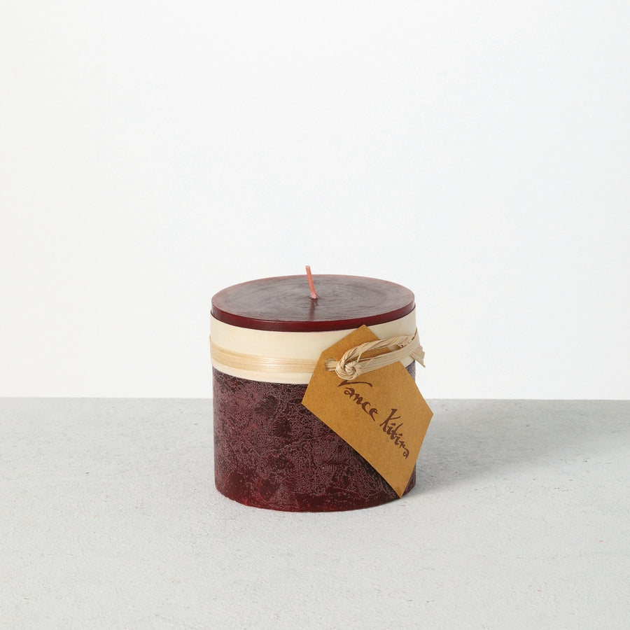 3.25" x 3" Wine Timber Pillar Candle