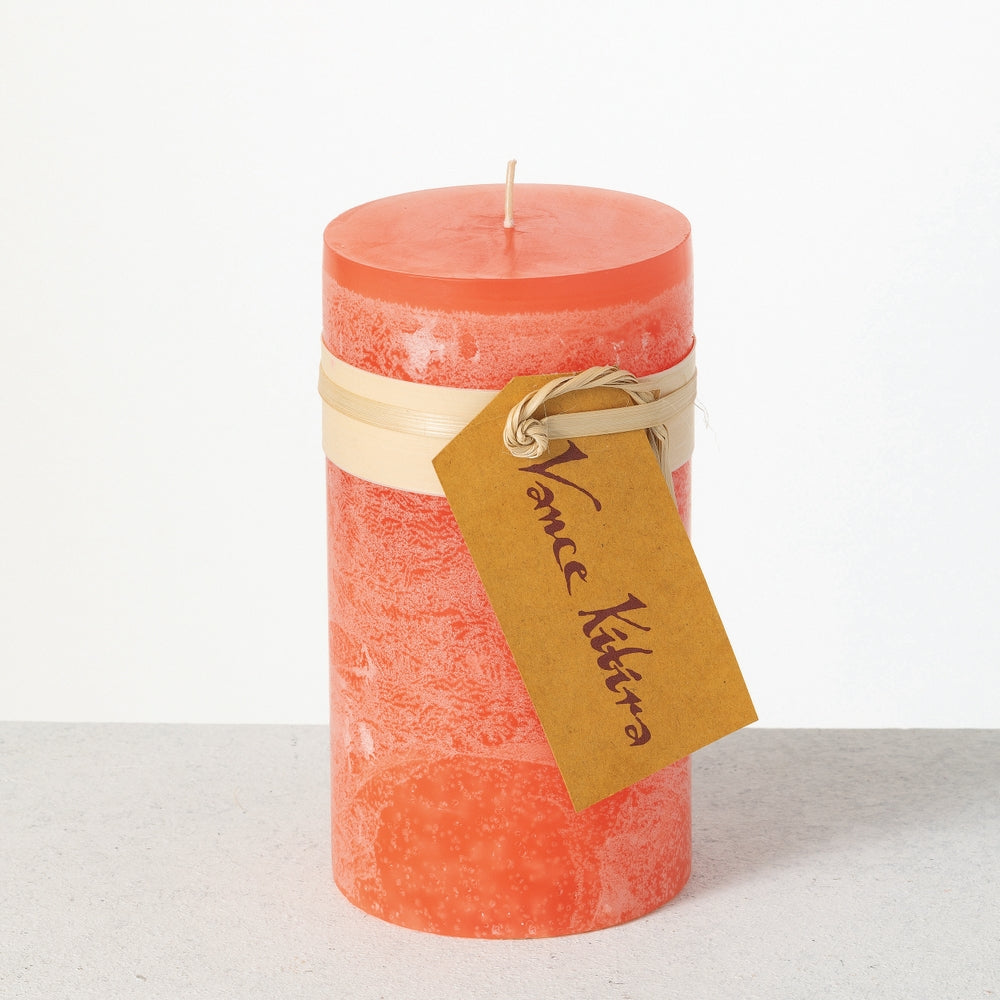 3.25" x 6" Coral Timber Pillar Candle