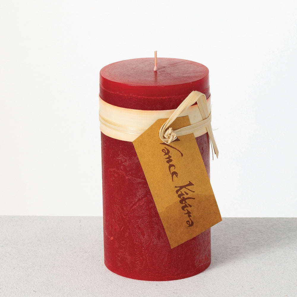 3.25" x 6" Cranberry Timber Pillar Candle