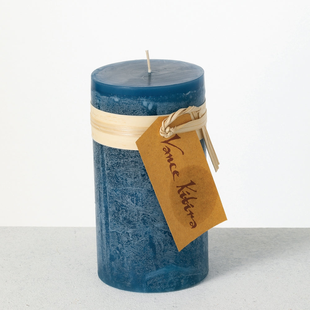 3.25" x 6" English Blue Timber Pillar Candle