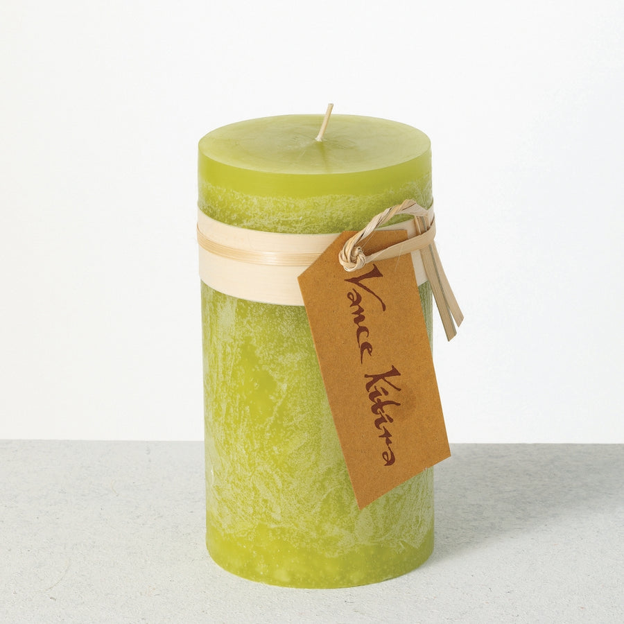 3.25" x 6" Green Grape Timber Pillar Candle