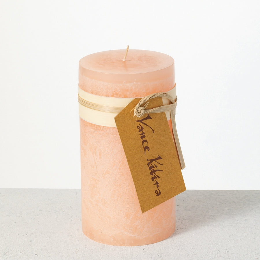 3.25" x 6" Pink Sand Timber Pillar Candle