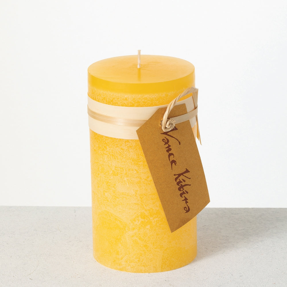 3.25" x 6" Pale Yellow Timber Pillar Candle