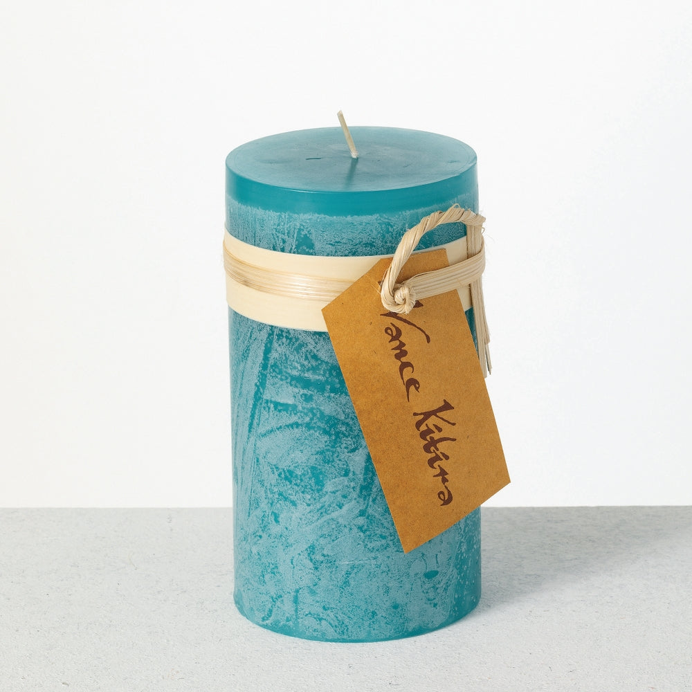 3.25" x 6" Sea Glass Timber Pillar Candle