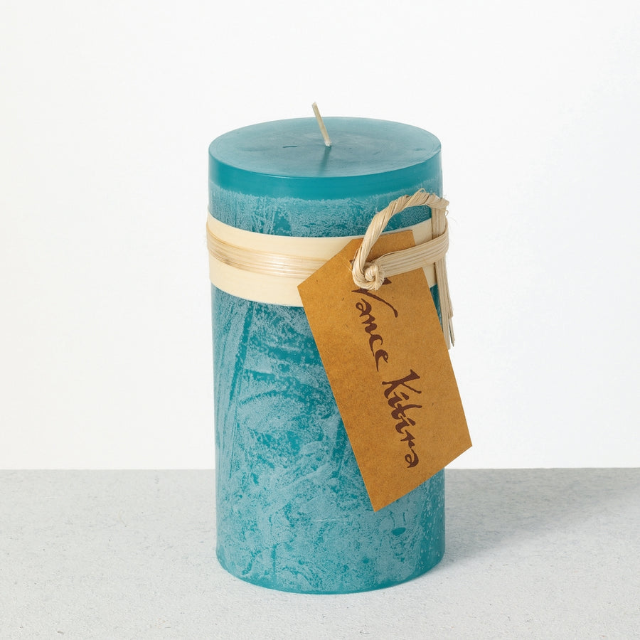 3.25" x 6" Sea Glass Timber Pillar Candle