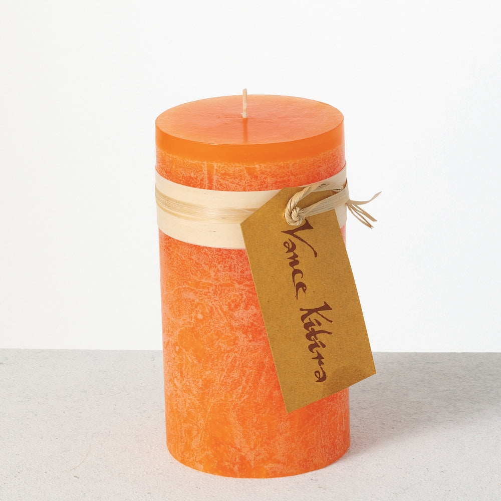3.25" x 6" Tangerine Timber Pillar Candle