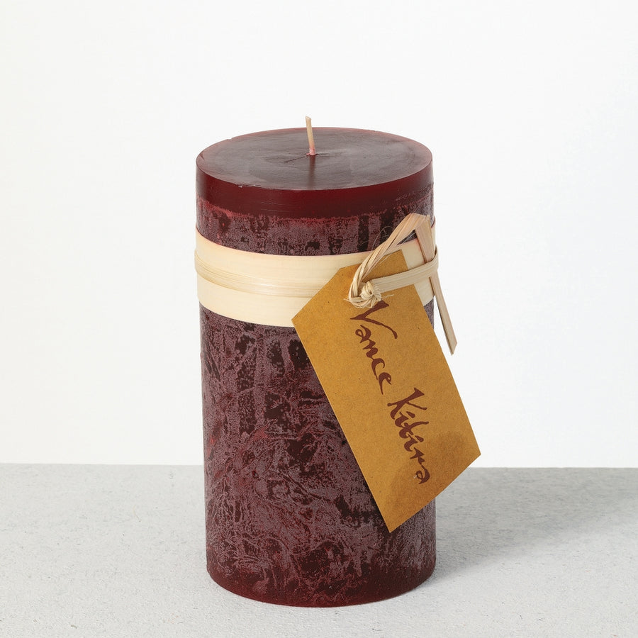 3.25" x 6" Wine Timber Pillar Candle
