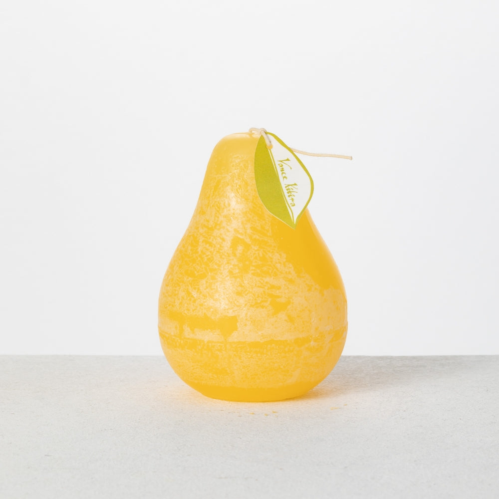 3" x 4" Pale Yellow Timber Pear Candle