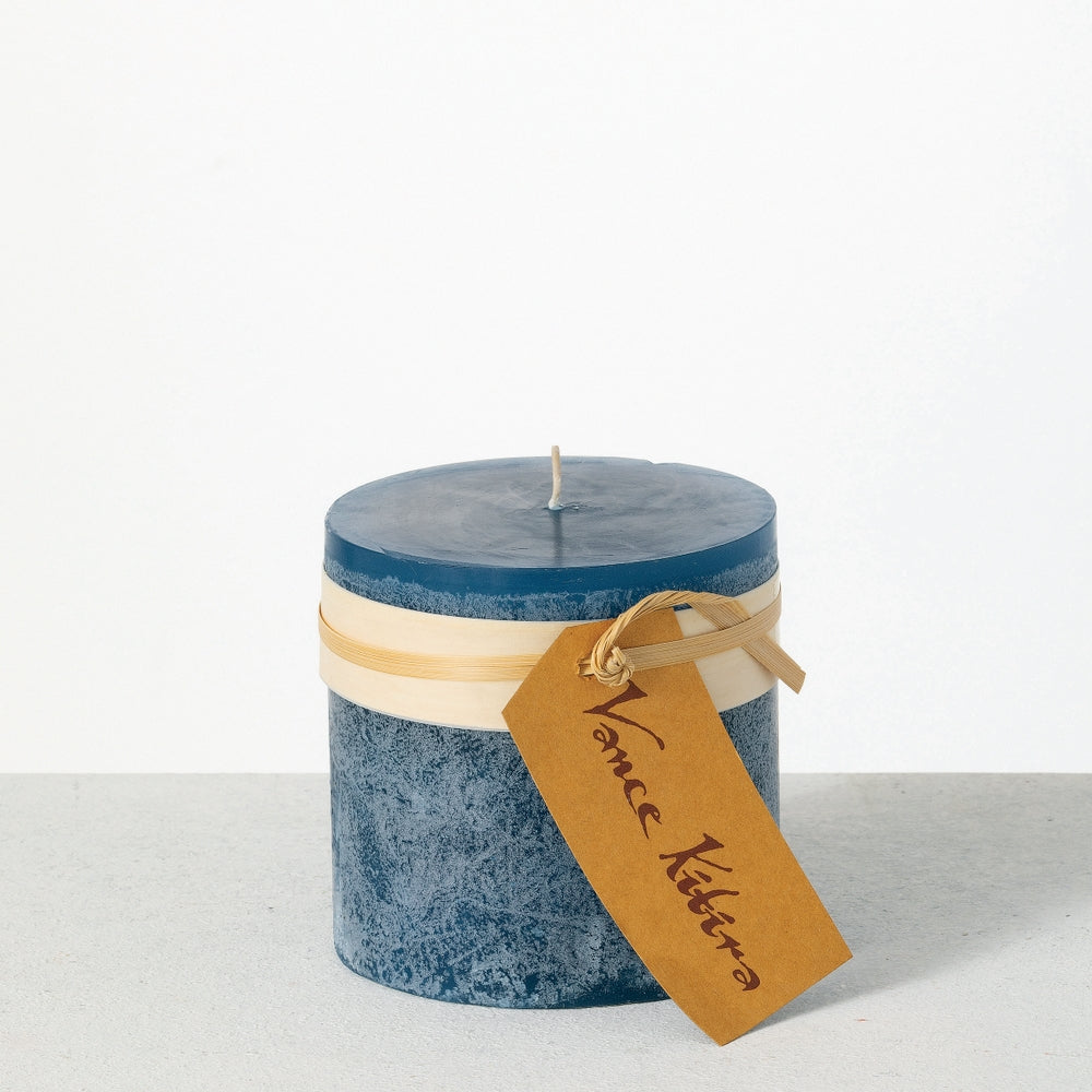 4" x 4" English Blue Timber Pillar Candle