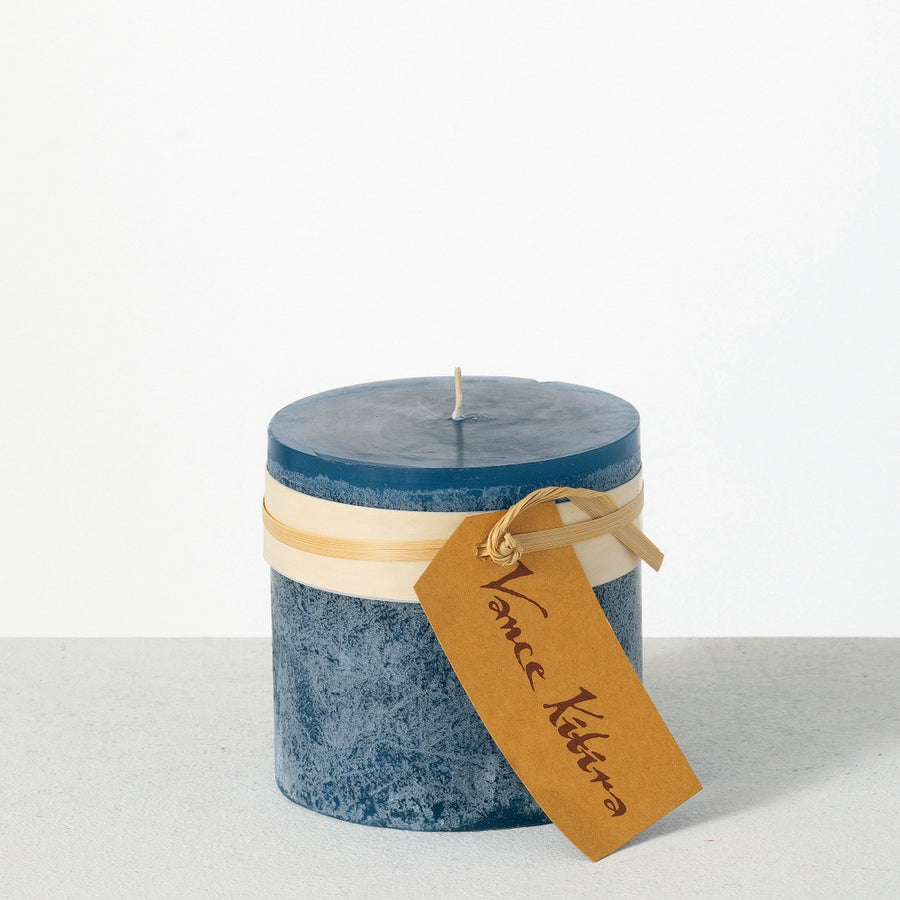 4" x 4" English Blue Timber Pillar Candle