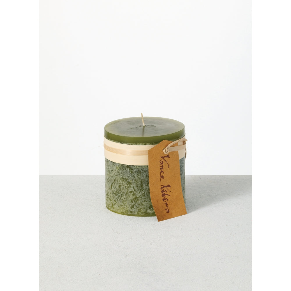 4" x 4" Moss Timber Pillar Candle
