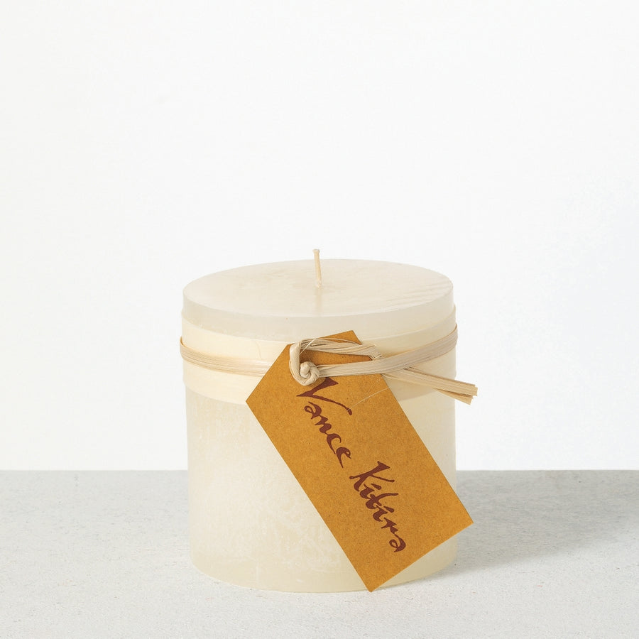 4" x 4" Melon White Timber Pillar Candle