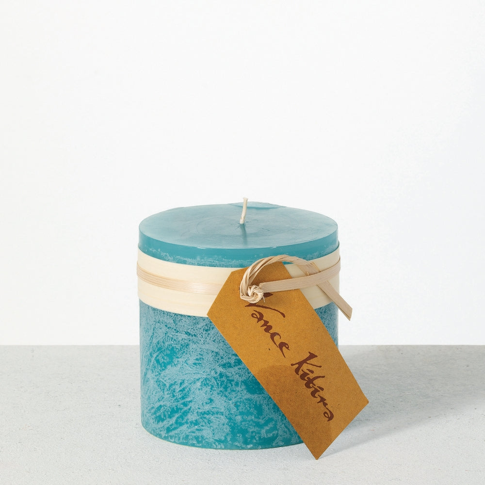 4" x 4" Sea Glass Timber Pillar Candle